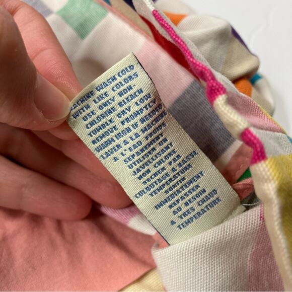 Anthro Odille Rainbow Pixel Check Print Zip Front Cotton Mini Skirt Womens 2 - Picture 6 of 9